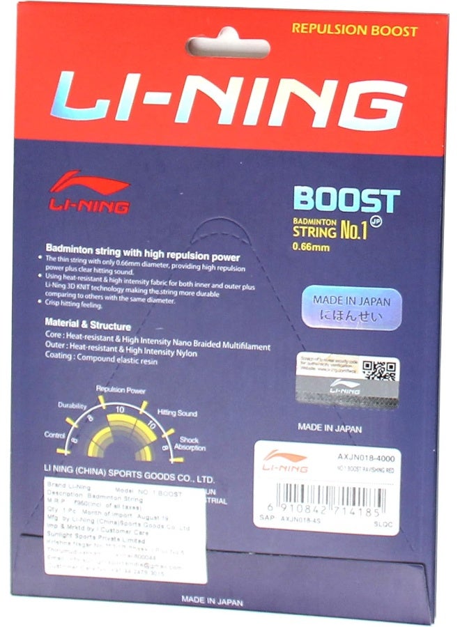 Li-Ning No.1 Boost Badminton String, Ravishing Red - Image 3