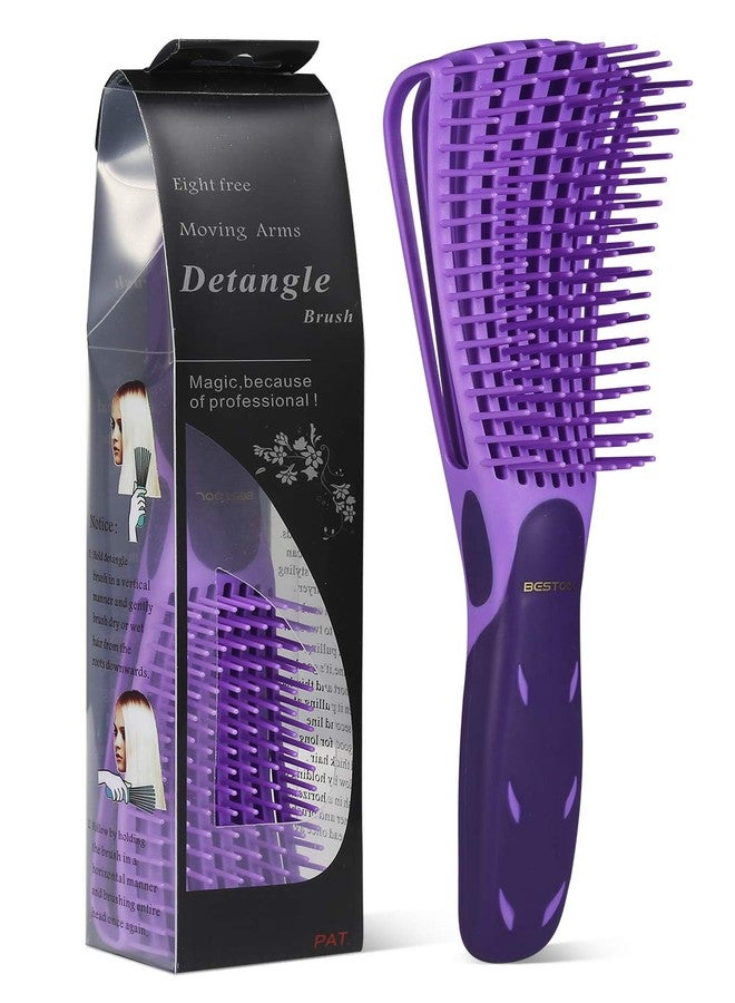 BESTOOL Detangling Brush for Natural Hair, Detangler for 3/4abc Curly, Coily, Kinky Hair, Detangle Wet/Dry Easily with No Pain (Purple) - Image 1