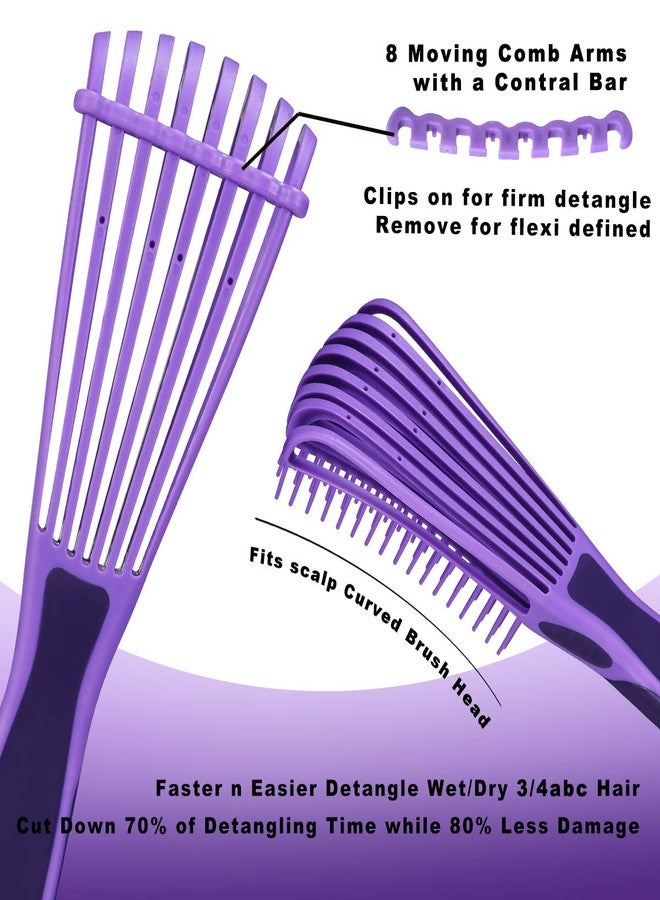BESTOOL Detangling Brush for Natural Hair, Detangler for 3/4abc Curly, Coily, Kinky Hair, Detangle Wet/Dry Easily with No Pain (Purple) - Image 2
