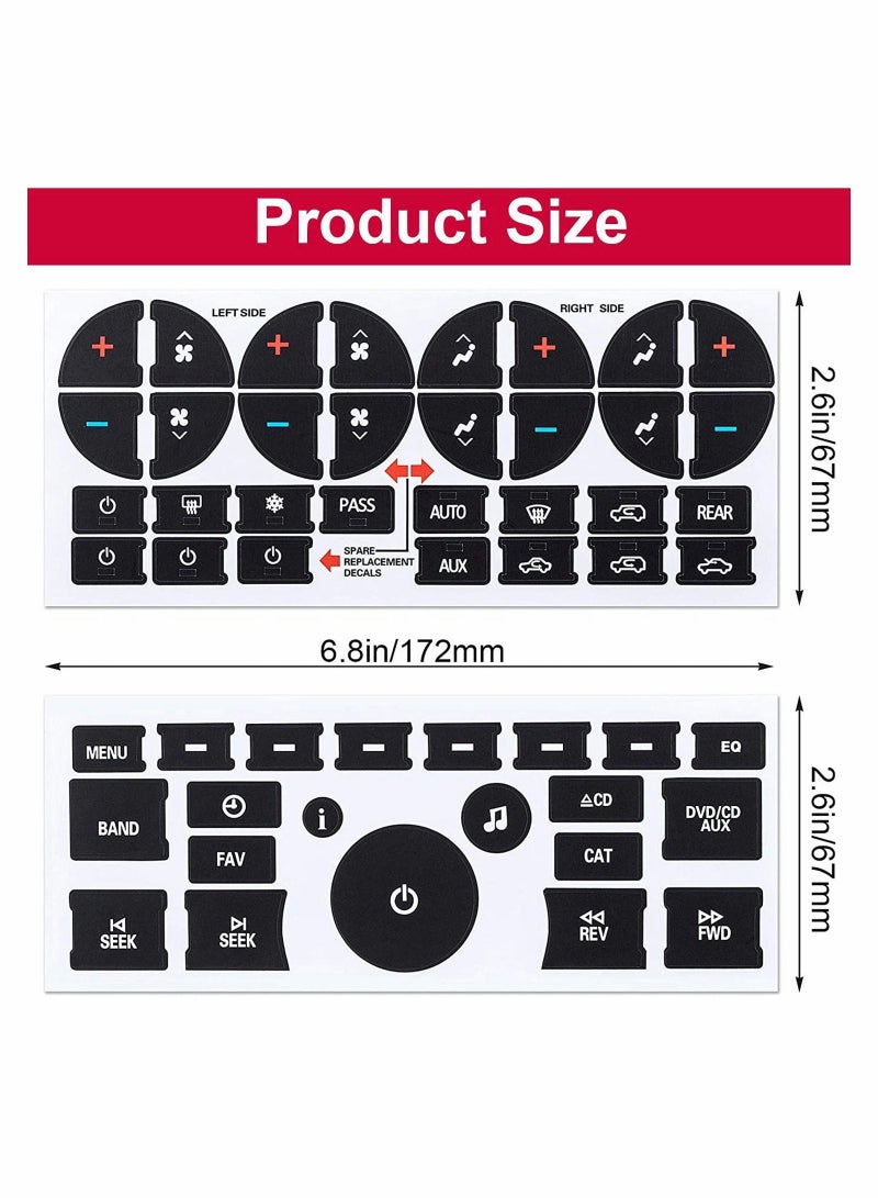 Y&D 8Pack AC Dash Button Repair Kit Decal Replacement Truck Accessories Best for Fixing Ruined Faded A C Control Buttons  - Image 2