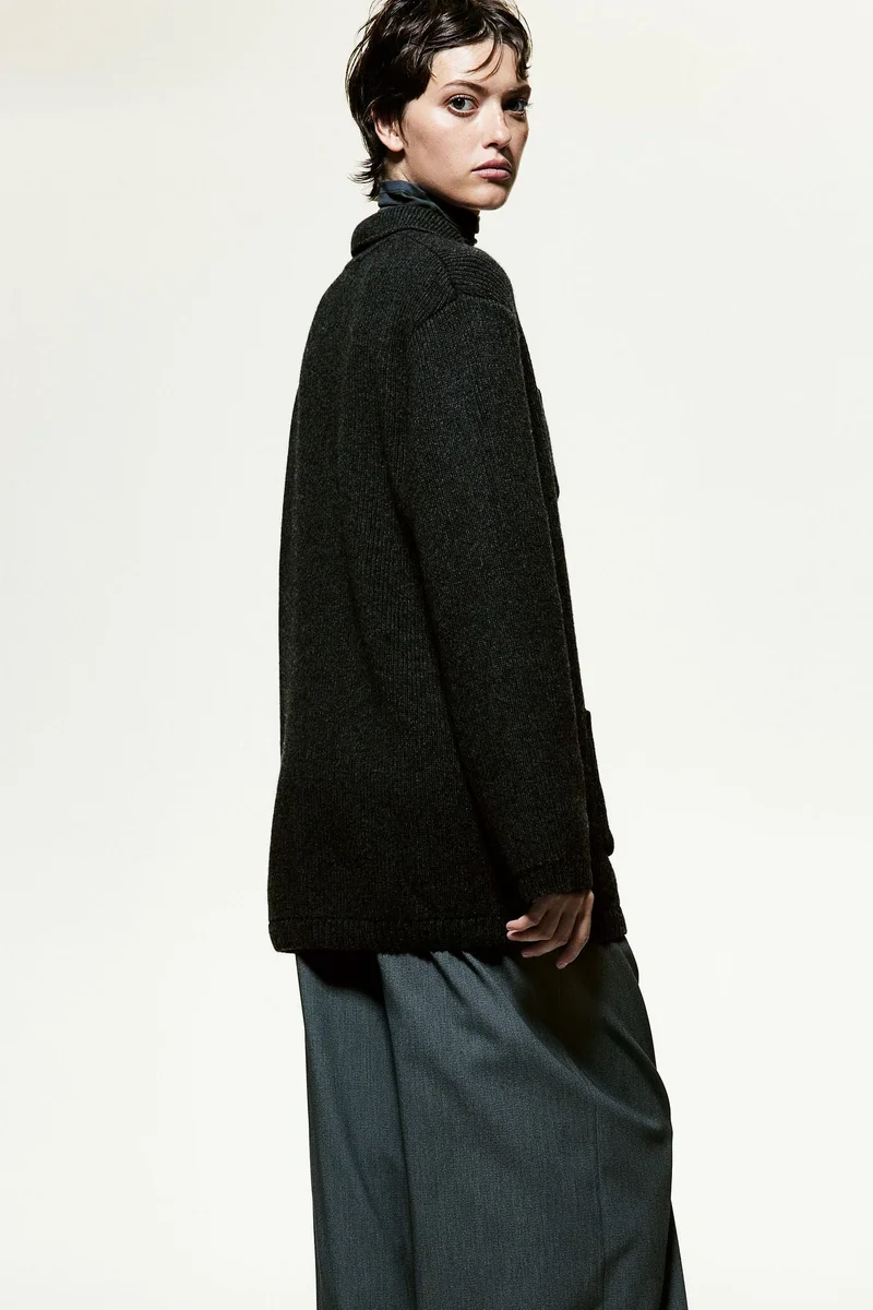 H&M Rib-Knit Wool Cardigan