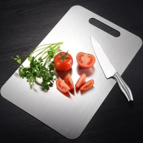 Jaimini Stainless Steel Chopping Board for Kitchen | Heavy-Duty Steel Cutting Board | Rust-Free, Food Grade, Hygienic (Small) - Image 1