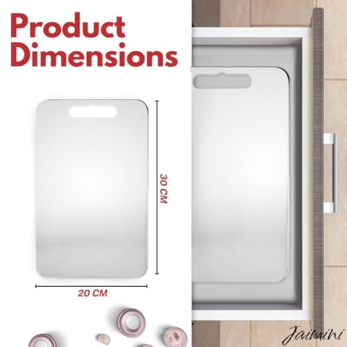 Jaimini Stainless Steel Chopping Board for Kitchen | Heavy-Duty Steel Cutting Board | Rust-Free, Food Grade, Hygienic (Small) - Image 5