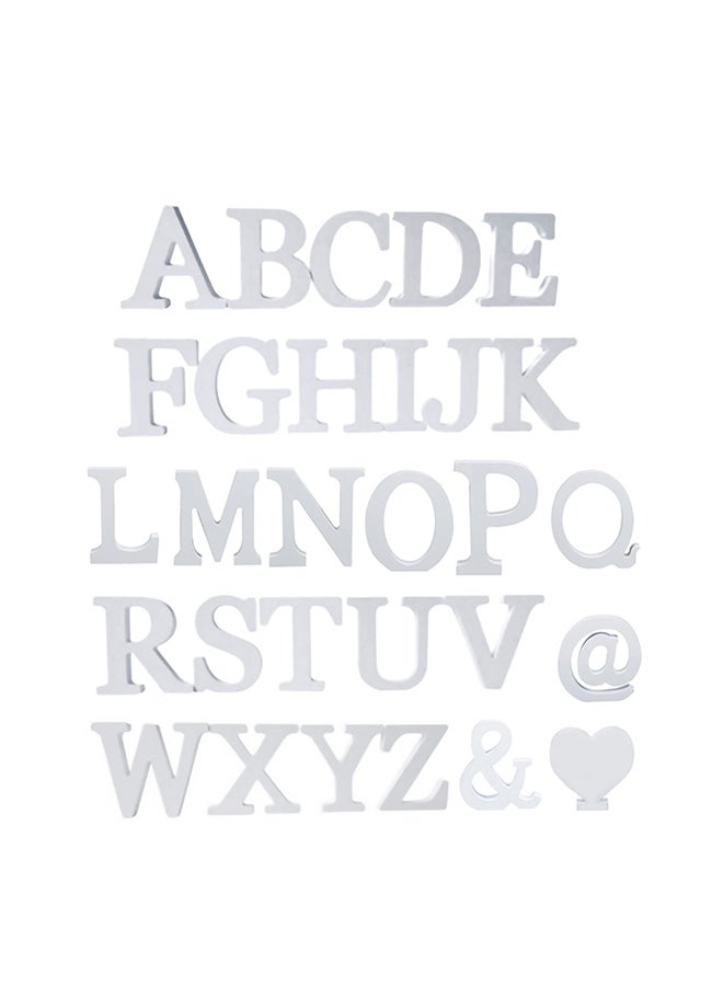 NIBEMINENT English Letter Wooden Ornament Set White 0.02kg - Image 1