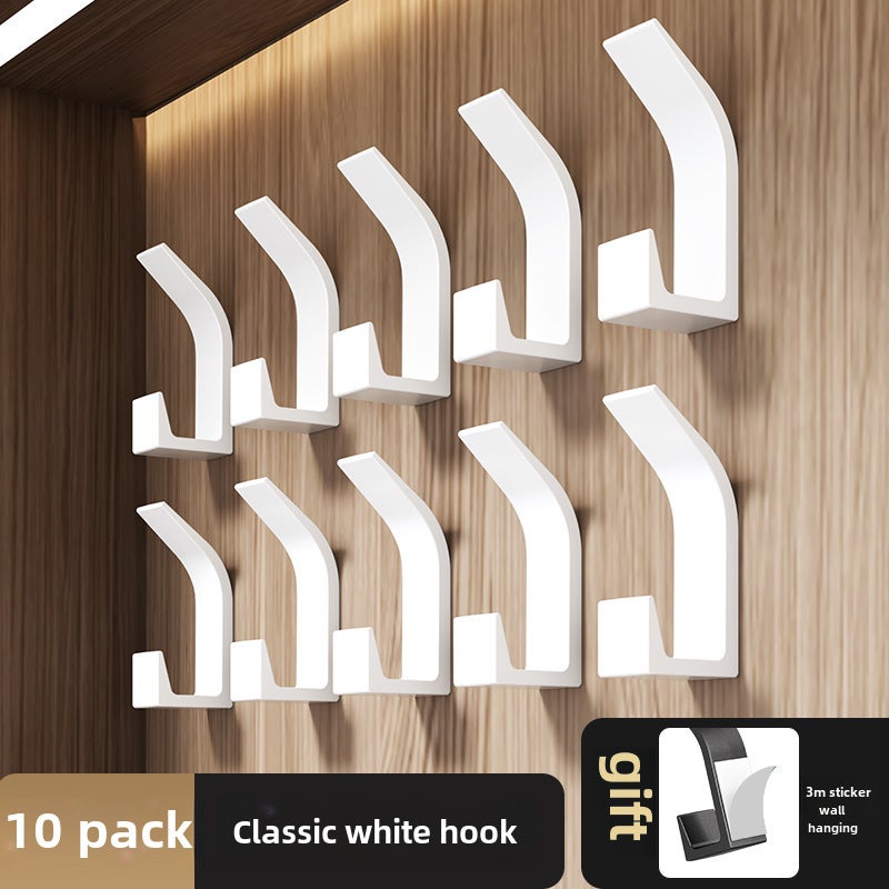 Multipurpose No-Drill Wall Hooks for Storage White 10 Pack