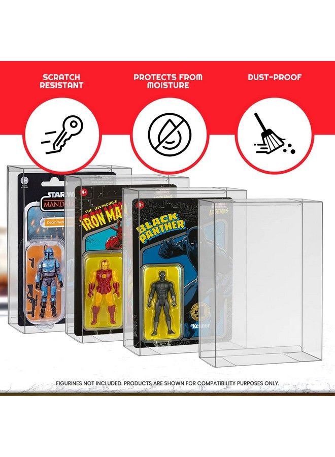 EVORETRO Action Figure Display Case Protector Compatible With Star Wars & Gi Joe (Carded) 3.75'' Figurine 6/9 (Deep 44Mm) - Image 3