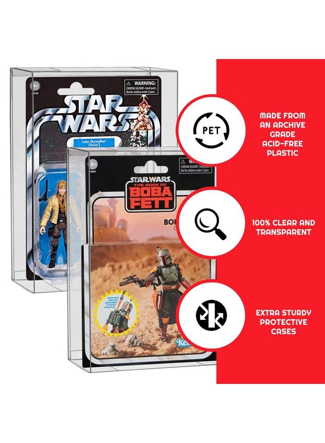EVORETRO Action Figure Display Case Protector Compatible With Star Wars & Gi Joe (Carded) 3.75'' Figurine 6/9 (Deep 44Mm) - Image 4