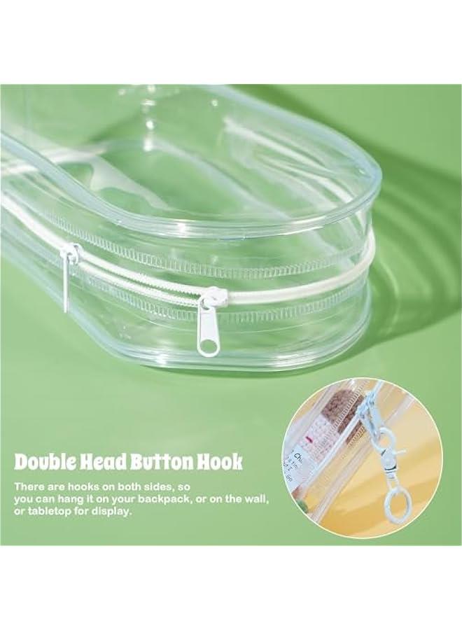 Clear Figure Display Bag with Keychain for Doll, Positive Doll Storage Bag, Pouch Keychain Charms for Collectibles (with Zipper- Waterproof) Building Block Storage Bag,7.4 * 4.2 inch  - Image 3