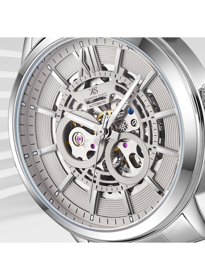 KENNETH SCOTT Men's Stainless Steel Automatic  Watch K24324-SBSX - 43.5 mm - Image 5