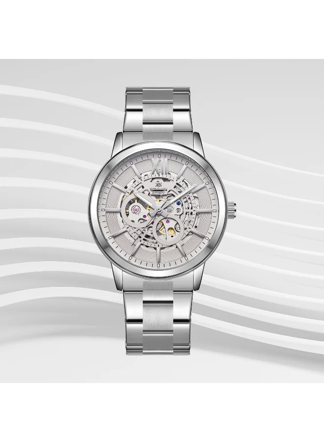 Kenneth Scott grey Men's Stainless Steel Automatic  Watch K24324-SBSX - 43.5 mm for Men | Best Price UAE