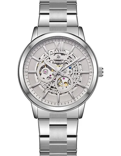 كينيث سكوت ساعة كينيث سكوت رجالي أوتوماتيكية بسوار ستانلس ستيل فضي