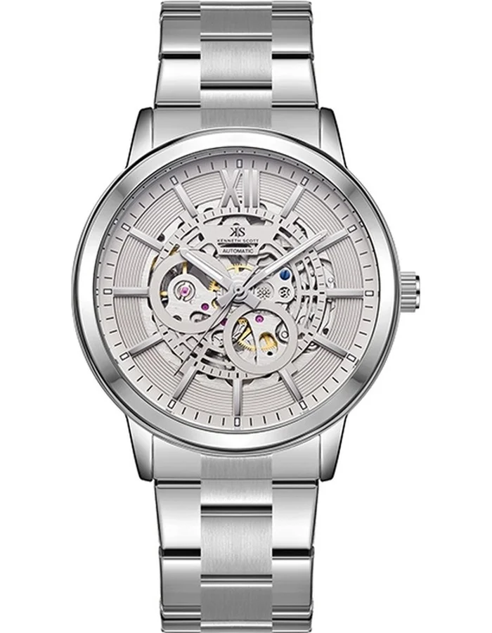 KENNETH SCOTT Men's Stainless Steel Automatic  Watch K24324-SBSX - 43.5 mm