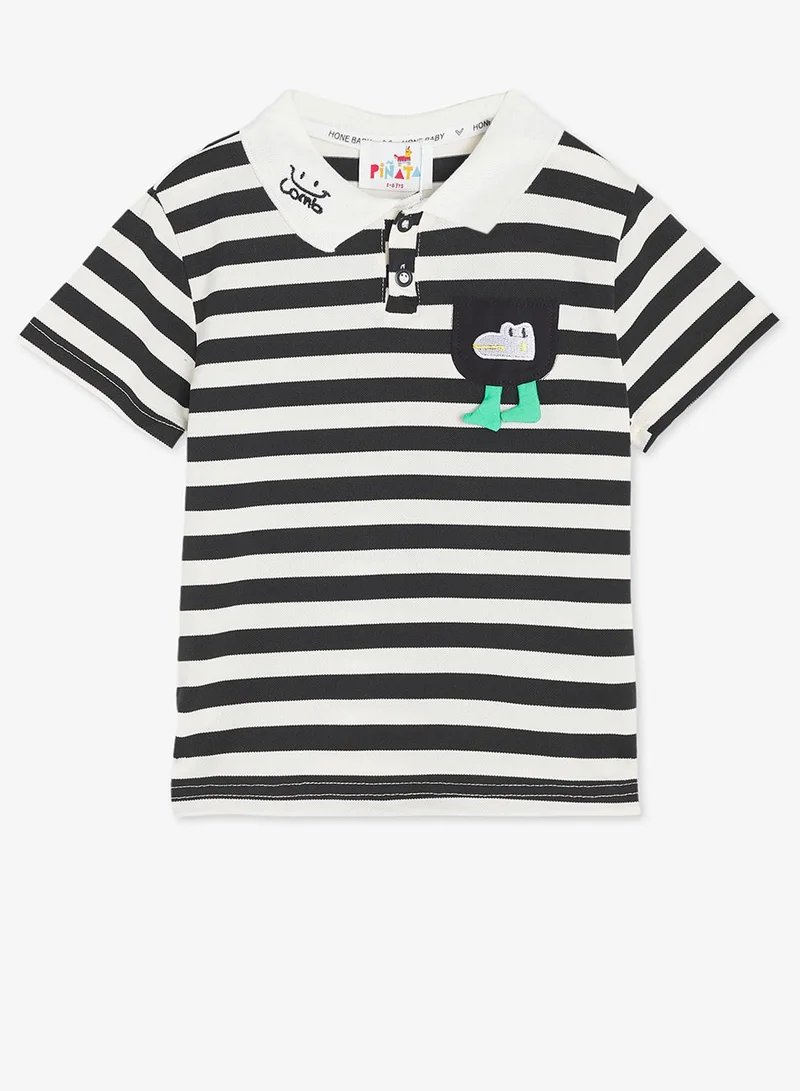 Pinata  Cotton Stripe Polo Tshirt and Shorts Set for Men | Best Price UAE