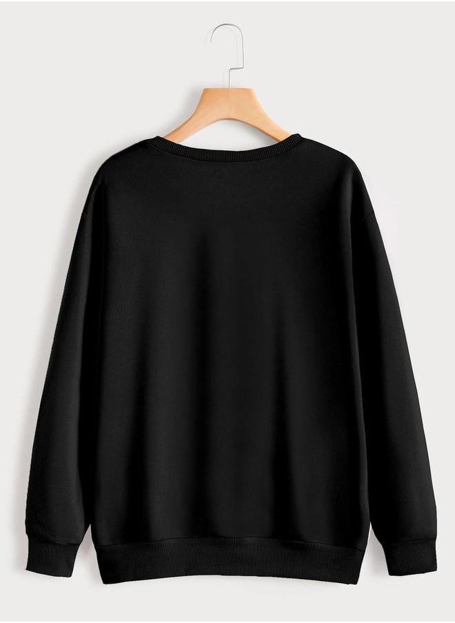 Kotty Graphic Print Round Neck Sweatshirt by Styli  - Image 3