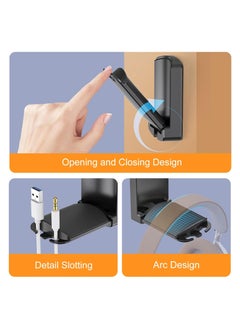 SYOSI 2Pcs Headphone Stand Holder Universal Hanger Sticky Adhesive Headset Hanger for Universal Gaming Headset for Sennheiser Airpods Max Sony Bose Beats Gaming Controller Cables Gamepad  - Image 2