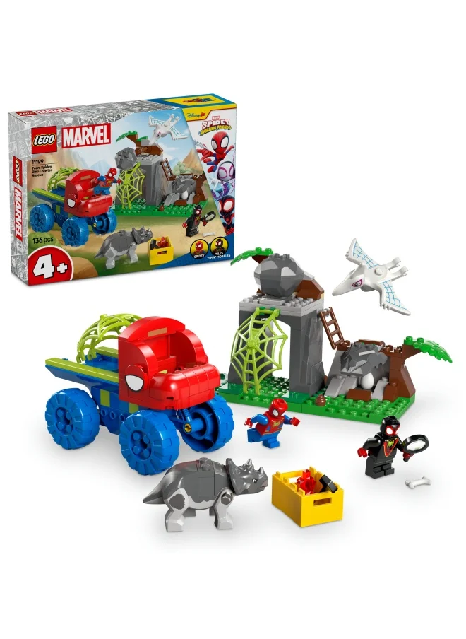 ليغو Marvel Team Spidey Dino Crawler Rescue Truck, Buildable Super Hero Vehicle Toy and Dinosaur Set, Gift for 4 Plus Year Old Boys, Girls and Fans of the Spidey and His Amazing Friends Show 11199 (136 pieces)