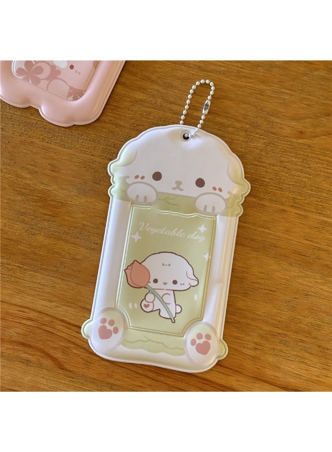 NIBEMINENT 1 - Piece Cute Animals Kpop Photo Card Holder Pendant Key Chain ID Badge Holder ID Card Holder Photo Card Protector for School ID Office ID Access Card for Women Girls - Image 1
