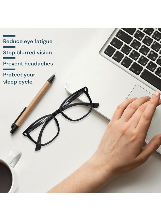 Retro - Blue Light Blocking Glasses for Men and Women, Gaming Computer Glasses Anti Glare Headache Eyes Strain Glasses with Blue Light Filter, Super Light Weight Reading TV PC Phone Computer Fashion Eye Glasses - Image 1