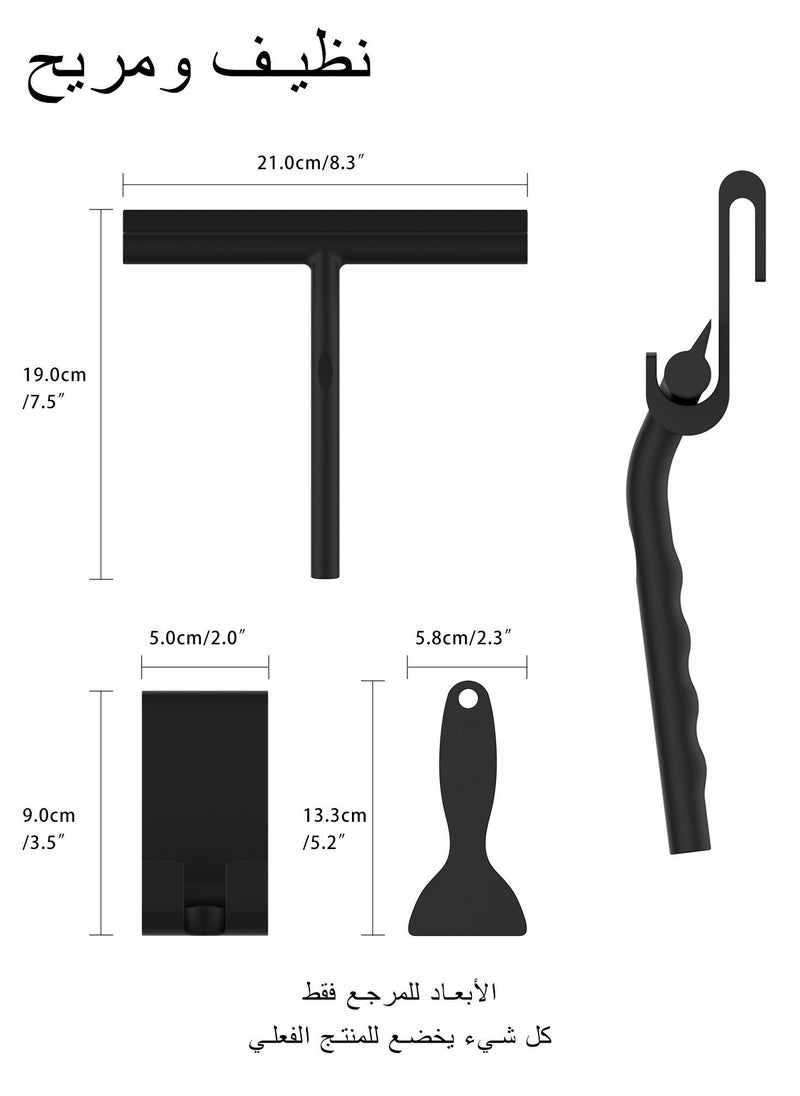 Syarme - Shower Squeegee, 21cm Wide Silicone Wiper, Bathroom Scraper with Bracket, Remove Rainwater Stains from Smooth Materials Such as Tiles, Marble, and Glass, and Restore Clarity and Cleanliness - Image 1