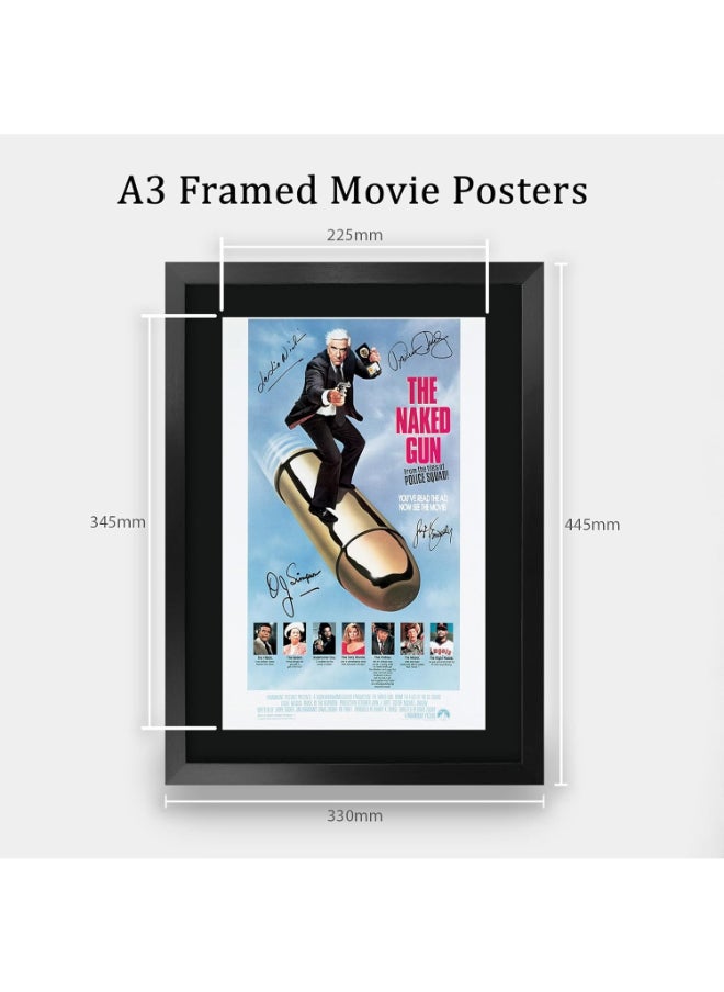HWC Trading HWC Trading Naked Gun 1 Leslie Nielsen 16 x 12 inch Framed Gifts Printed Poster Signed Autograph Picture for Movie Memorabilia Fans - 16" x 12" Framed  - Image 2
