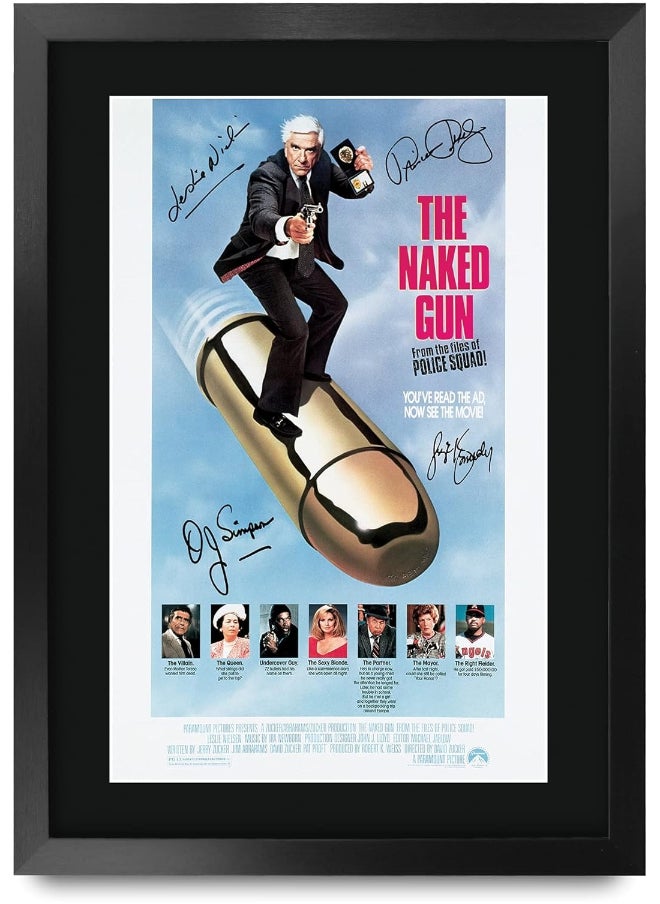 HWC Trading HWC Trading Naked Gun 1 Leslie Nielsen 16 x 12 inch Framed Gifts Printed Poster Signed Autograph Picture for Movie Memorabilia Fans - 16" x 12" Framed  - Image 1