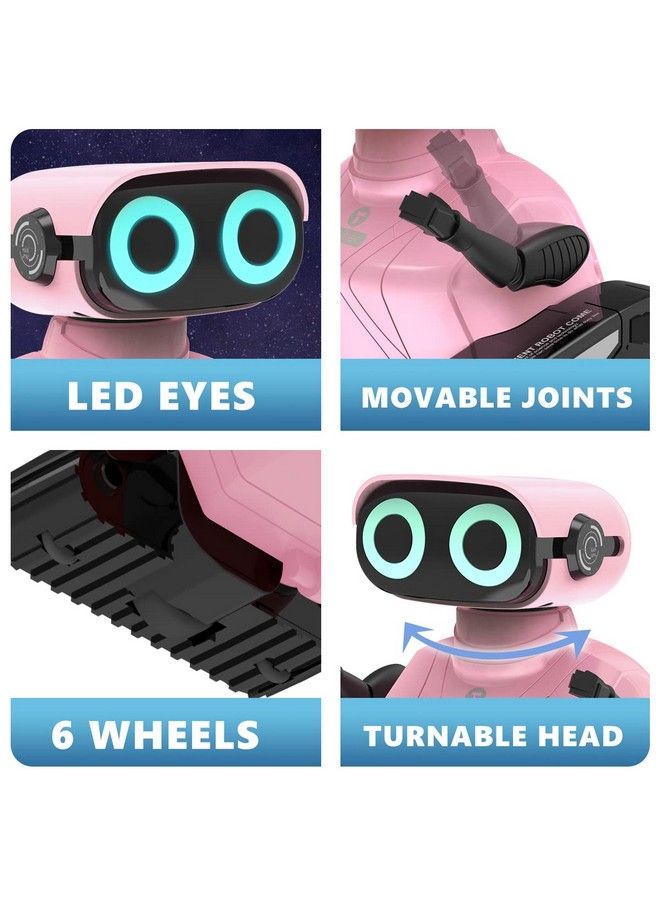 GILOBABY Robot Toys Remote Control Robot Toy Rc Robots For Kids With Led Eyes Flexible Head & Arms Dance Moves And Music Birthday Gifts For Girls Ages 5+ Years (Pink) - Image 3
