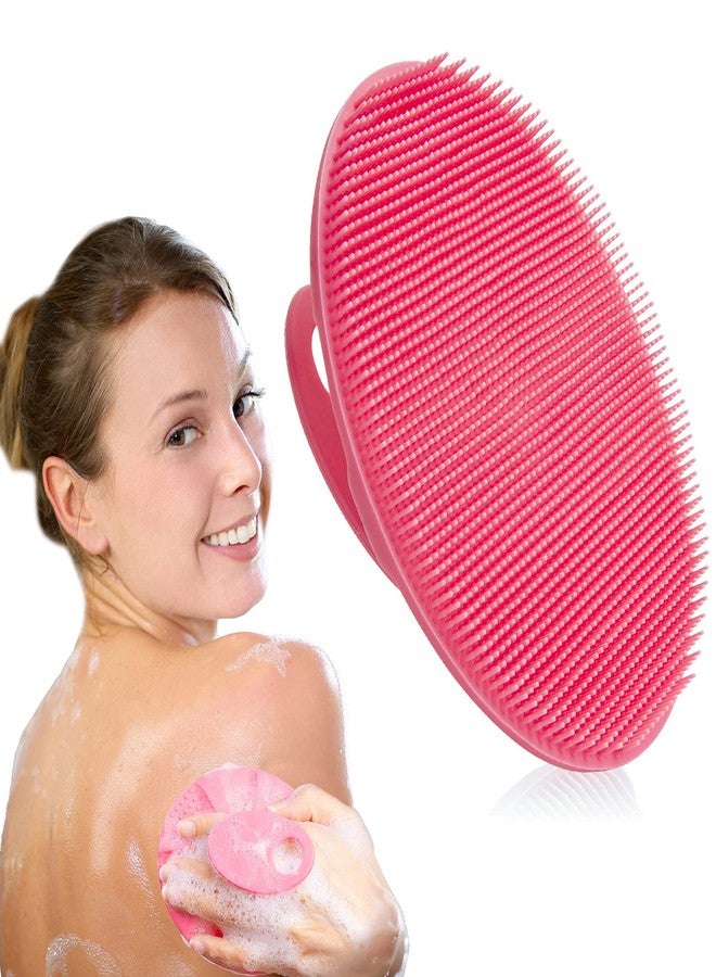 INNERNEED Soft Silicone Body Cleansing Brush Shower Scrubber, Gentle Exfoliating and Massage for All Kinds of Skin (Pink) - Image 1