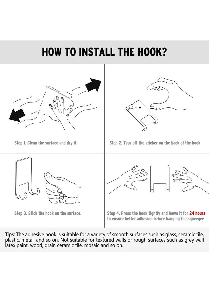 XiuWoo Shower Squeegee, Stainless Steel Wiper Multi- Purpose Household Cleaning for Doors, Bathroom - Image 5