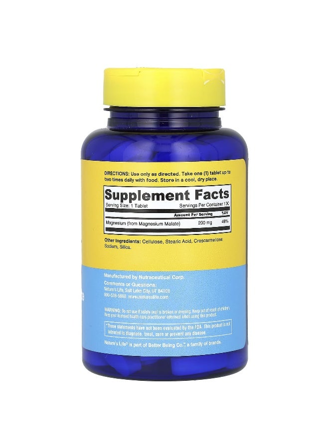 Nature's Life Nature's Life, Renewing Magnesium Malate, 200 mg, 100 Tablets  - Image 2