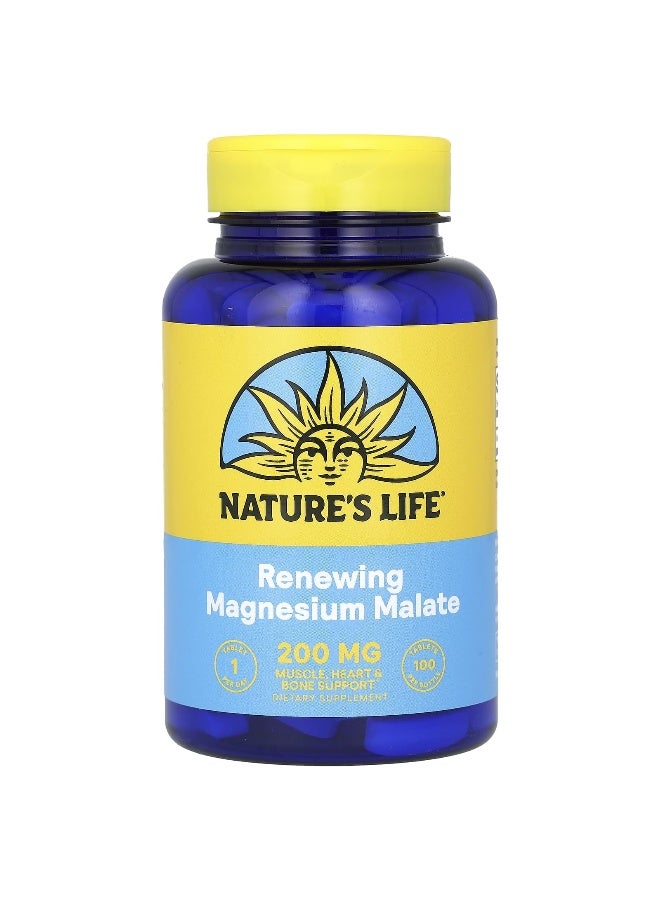 Nature's Life Nature's Life, Renewing Magnesium Malate, 200 mg, 100 Tablets  - Image 1