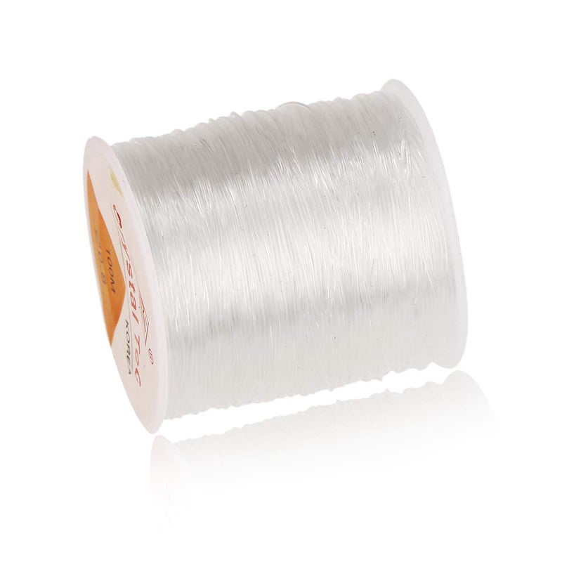 CCINEE 328ft Clear Bead Cord Crystal Elastic Stretchy Bracelet String for Jewelry Making Necklace Bracelet Beading Thread  0.8 mm - Image 1