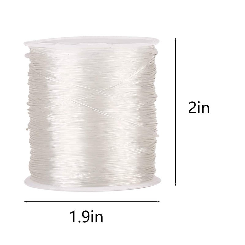 CCINEE 328ft Clear Bead Cord Crystal Elastic Stretchy Bracelet String for Jewelry Making Necklace Bracelet Beading Thread  0.8 mm - Image 2