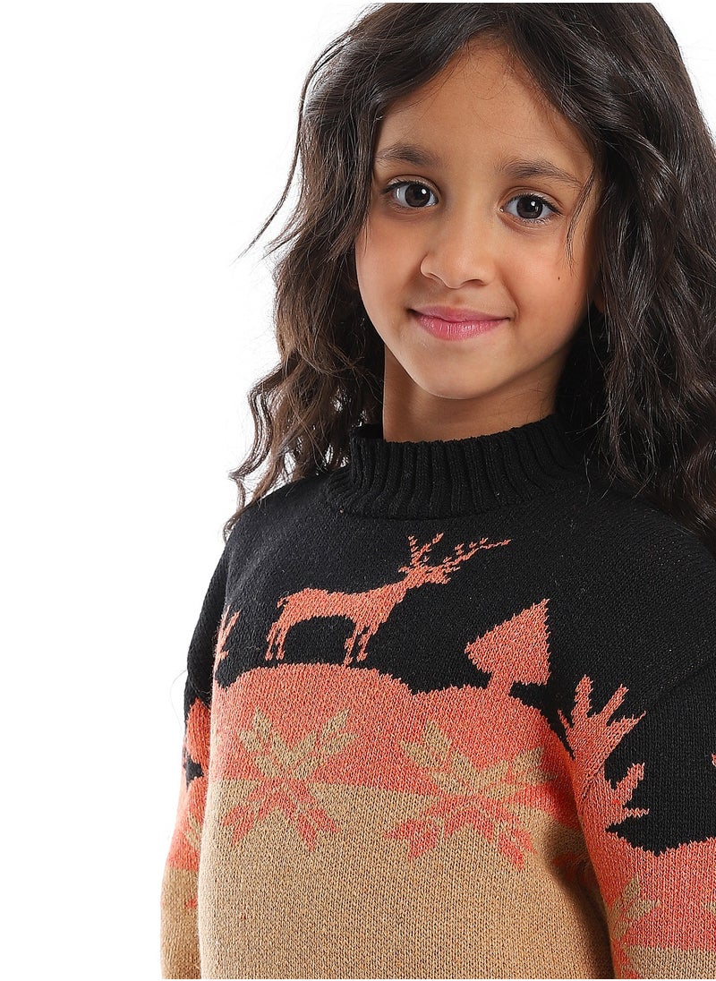 Caesar Girls Wool Pullover With Mutlicolour Design  - Image 3