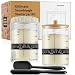 HomeFeel Premium Sourdough Starter Jar  34 Oz Large Glass Jar with Bamboo Lid Cloth Cover Date Tracker Thermometer and Scraper Stylish Design and Wide Mouth Starter Kit 2 Pack - Image 2