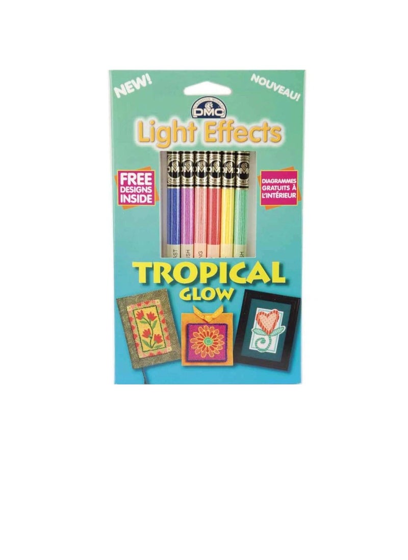DMC DMC Light Effects Floss Pack 8.7yd 6/Pkg Tropical Glow  - Image 2