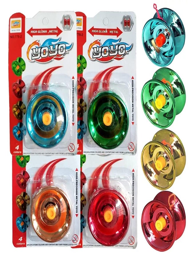 High Gloss Metal YoYo Diecast Speed Spinner Toy (Pack of 1) Assorted Color (red) 