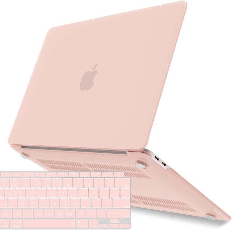 I Benzer Compatible with New MacBook Air 13 inch Case 2022 2021 2020 M1 A2337 A2179 A1932, Plastic Hard Shell Case with Keyboard Cover for Mac Retina Display with Touch ID, Sakura Pink,AT13SKPK+1 - Image 1