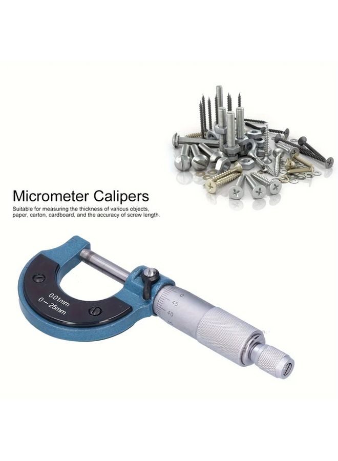 شونيس 0-25 ملم ميكرومتر خارجي أداة قياس الفرجار من الفولاذ الكربوني مع وقف دوار - Image 5