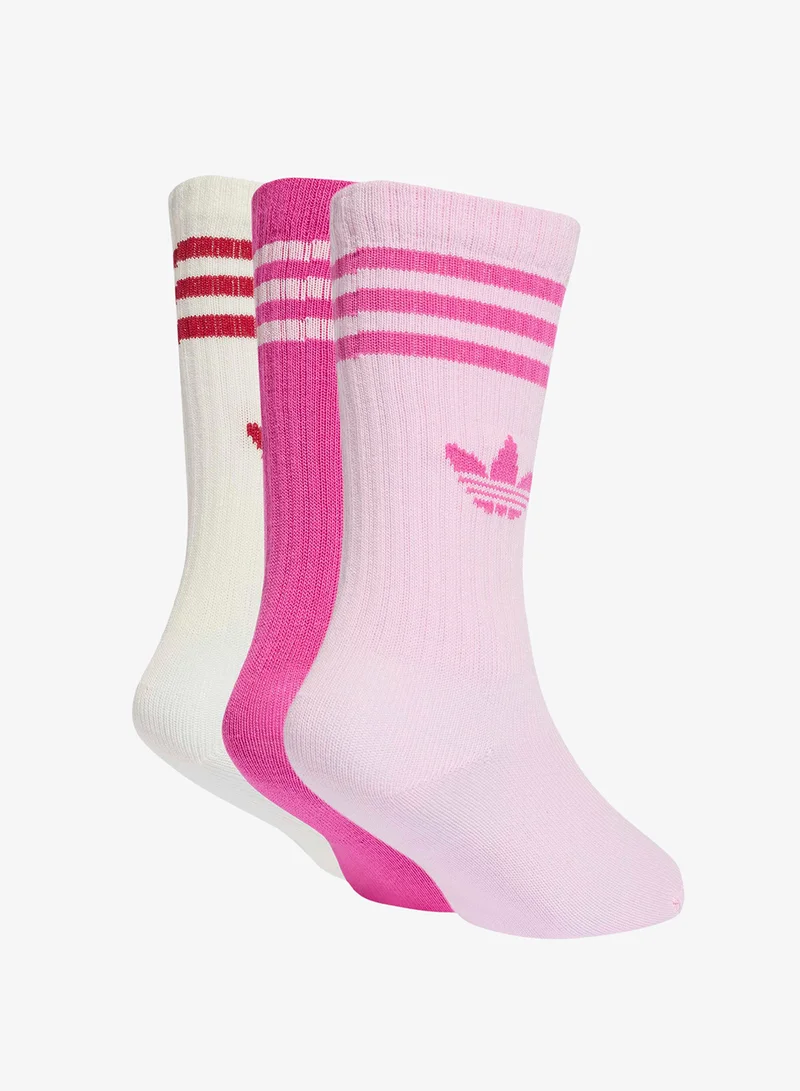 Adidas Originals Kids 3 Pack Crew Socks