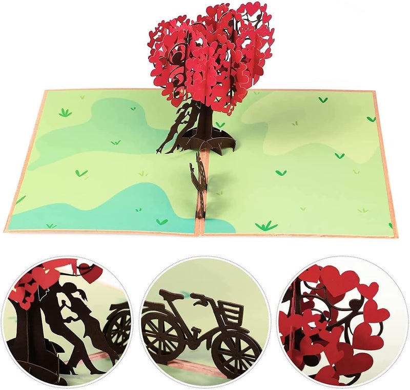 جيه زد اس بطاقات شجرة الحب، بطاقات تهنئة ثلاثية الأبعاد مع مظروف، بطاقة تهنئة بمناسبة الذكرى السنوية لصديقة، بطاقة تهنئة رومانسية لأعياد الميلاد والزفاف، بطاقة شكر للزوجين، بطاقة اقتراح زواج يدوية الصنع - Image 4