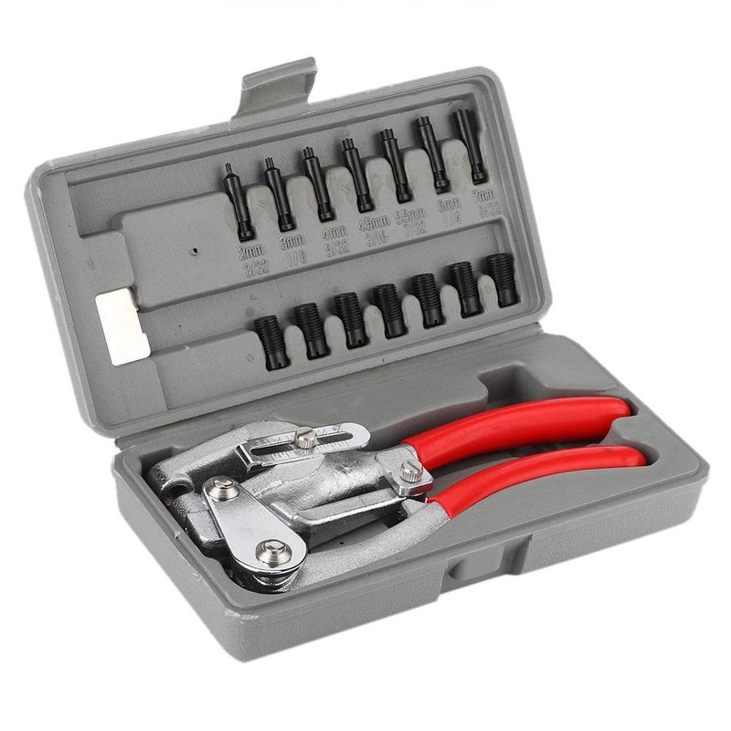 16 قطعة مجموعة كماشات ثقب متعددة الوظائف مع مقياس عمق قابل للتعديل مصنوعة من معدن مصبوب للجلد والبلاستيك - Image 5