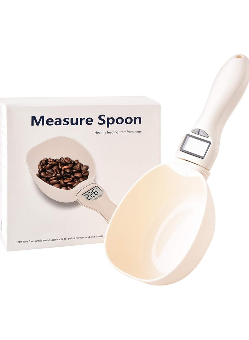 دانم ملعقة قياس رقمية مع شاشة LCD - ملعقة قياس آمنة غذائيًا وخالية من مادة BPA للمطبخ والقهوة وطعام الحيوانات الأليفة والخبز (أبيض) - Image 1