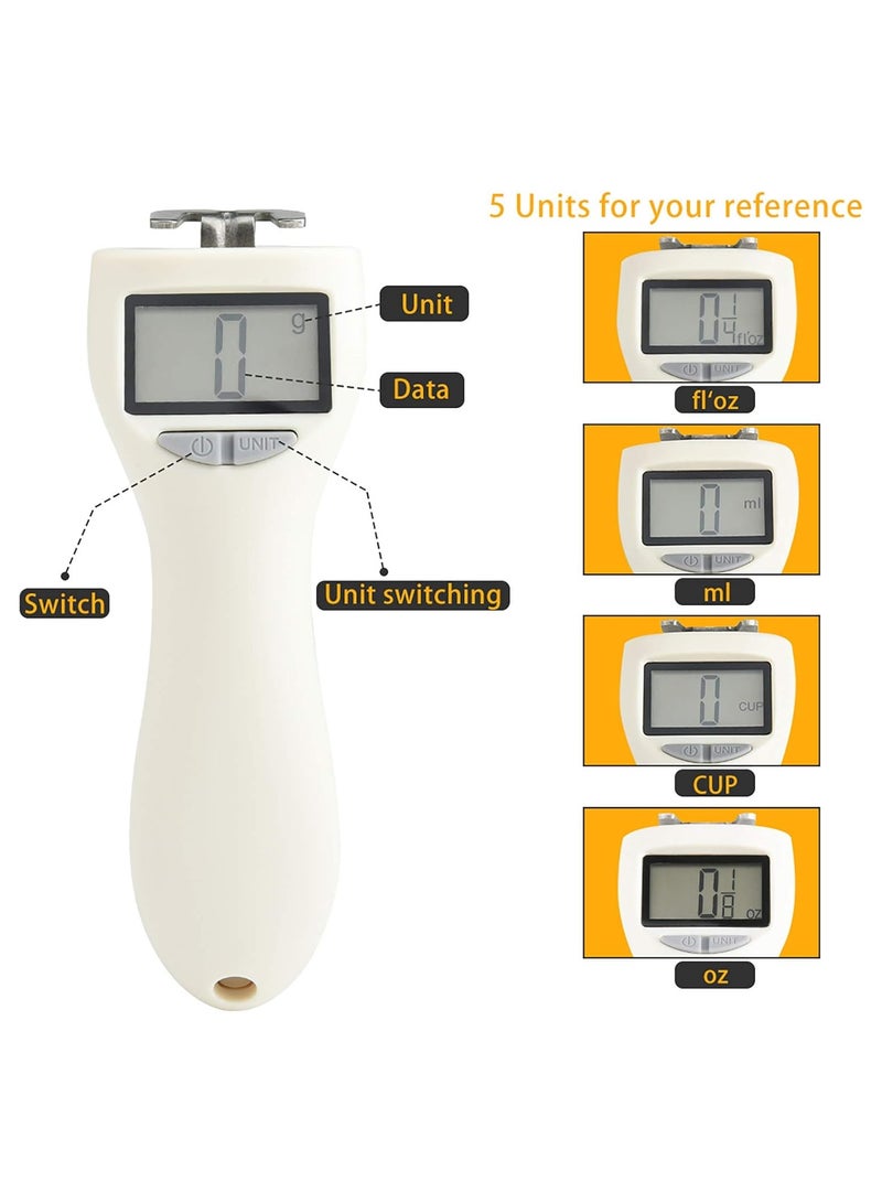 دانم ملعقة قياس رقمية مع شاشة LCD - ملعقة قياس آمنة غذائيًا وخالية من مادة BPA للمطبخ والقهوة وطعام الحيوانات الأليفة والخبز (أبيض) - Image 3