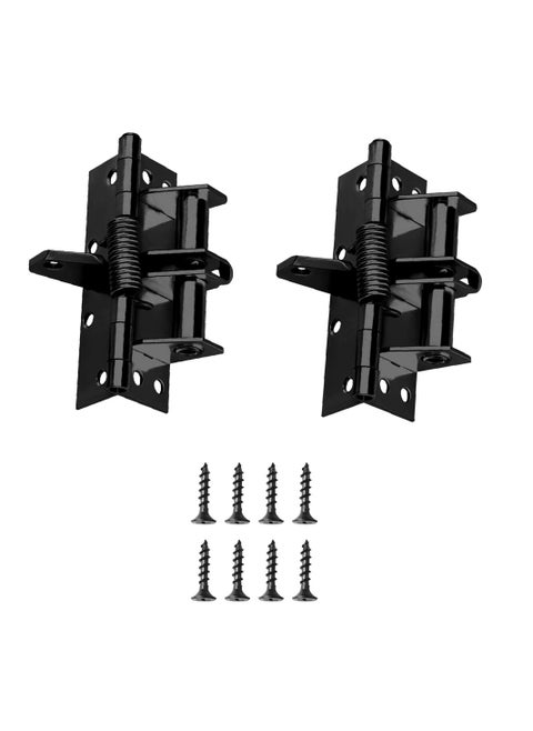Self-Closing Door Hinges, 2PCS 4 Inch Automatic Self Closing Soft Close Hinges, Iron Fireproof Inner Door Hinge, Heavy Duty Adjustable Tension Spring Hinges with Screw, for Residential