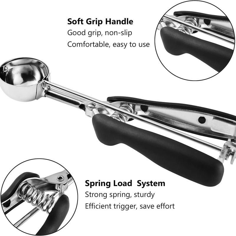 JUNADAEL J Medium Cookie Scoop, 2 Tablespoon Cookie Scoops for Baking, Cookie Dough Scoop, Spring-Loaded, Comfortable Grip, Non-Slip, For Making Cookies Muffin Cupcake Pancake Ice Cream Meatball - Image 4
