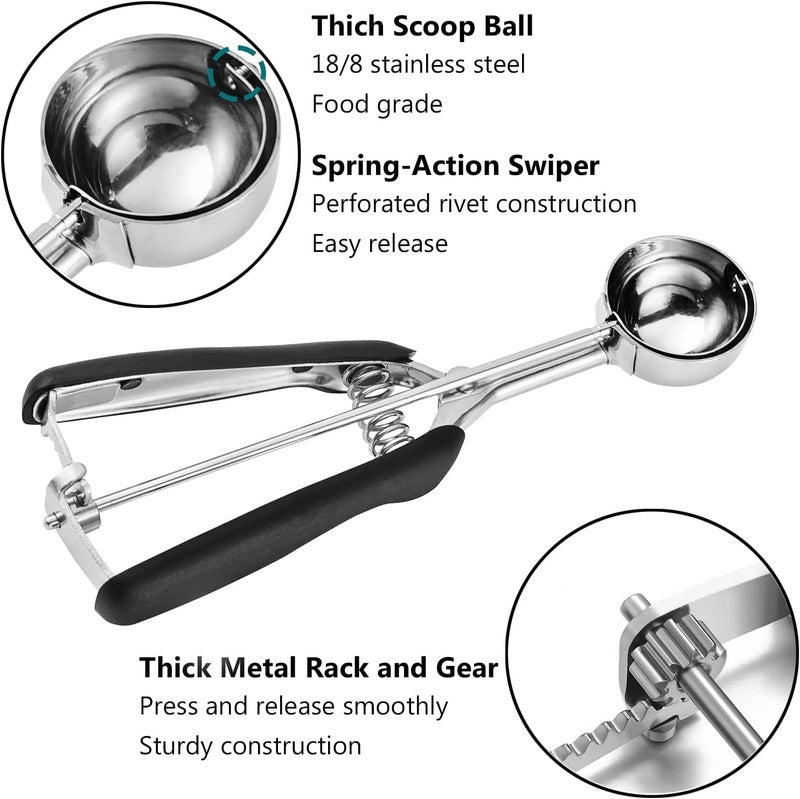 JUNADAEL J Medium Cookie Scoop, 2 Tablespoon Cookie Scoops for Baking, Cookie Dough Scoop, Spring-Loaded, Comfortable Grip, Non-Slip, For Making Cookies Muffin Cupcake Pancake Ice Cream Meatball - Image 5