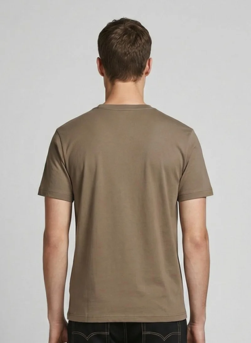 NOBERO Dark Taupe NOBERO Men's Premium Printed Regualr T-Shirt for Men | Best Price UAE