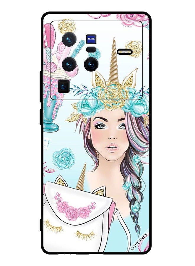 Covernex Protective Case Cover For vivo X80 Pro Eyelashes On Bag & Unicorn Girl - Image 1