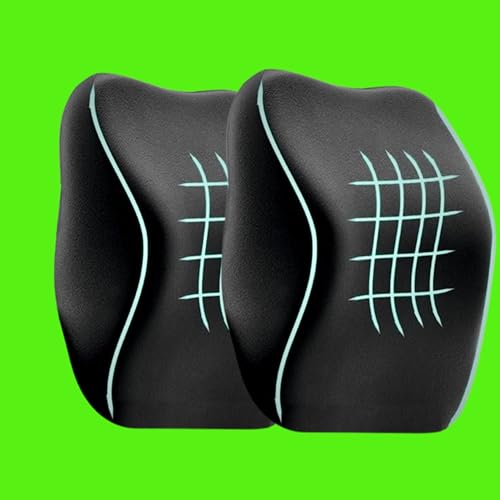 9villa Car Neck Pillow for Neck Pain Relief and Cervical Support,Cars Seat Neck Pillow with 100% Pure Memory Foam and Washable Cover,Headrest Pillow (2, Black Velvet, Car Neck Rest Pillow) - Image 1