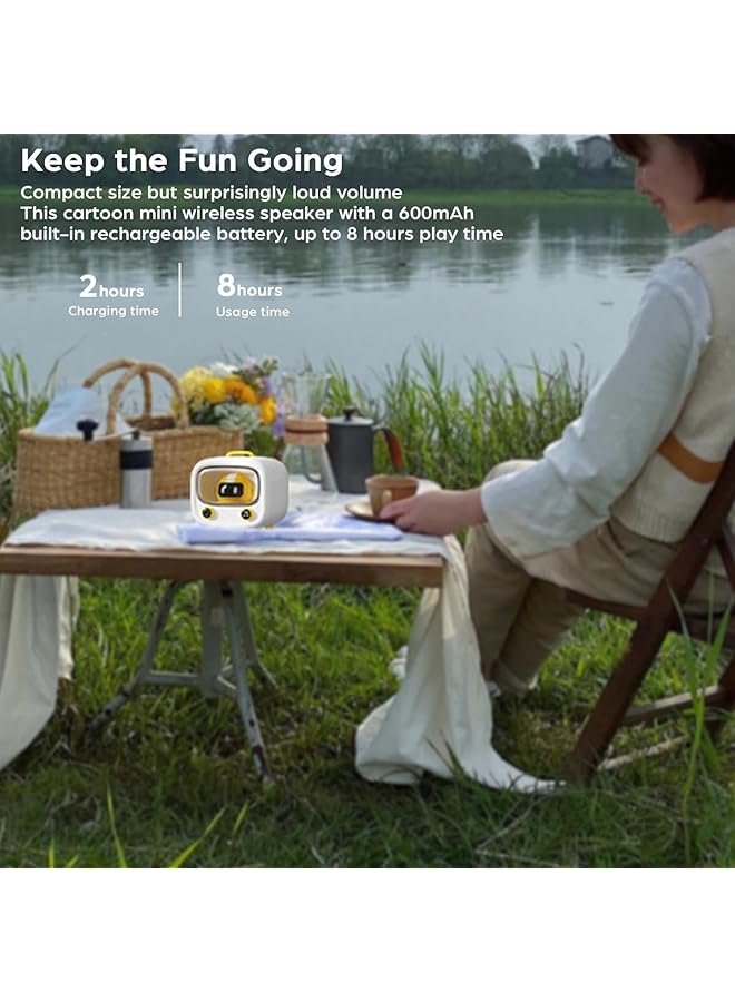 erorex Wireless Bluetooth Speaker Cartoon Bluetooth Speaker With Night Light Robot Portable Mini Wireless Bluetooth Speaker For Kids With Loud Volume Bluetooth 5.0 For Bedroom Home Office - Image 5